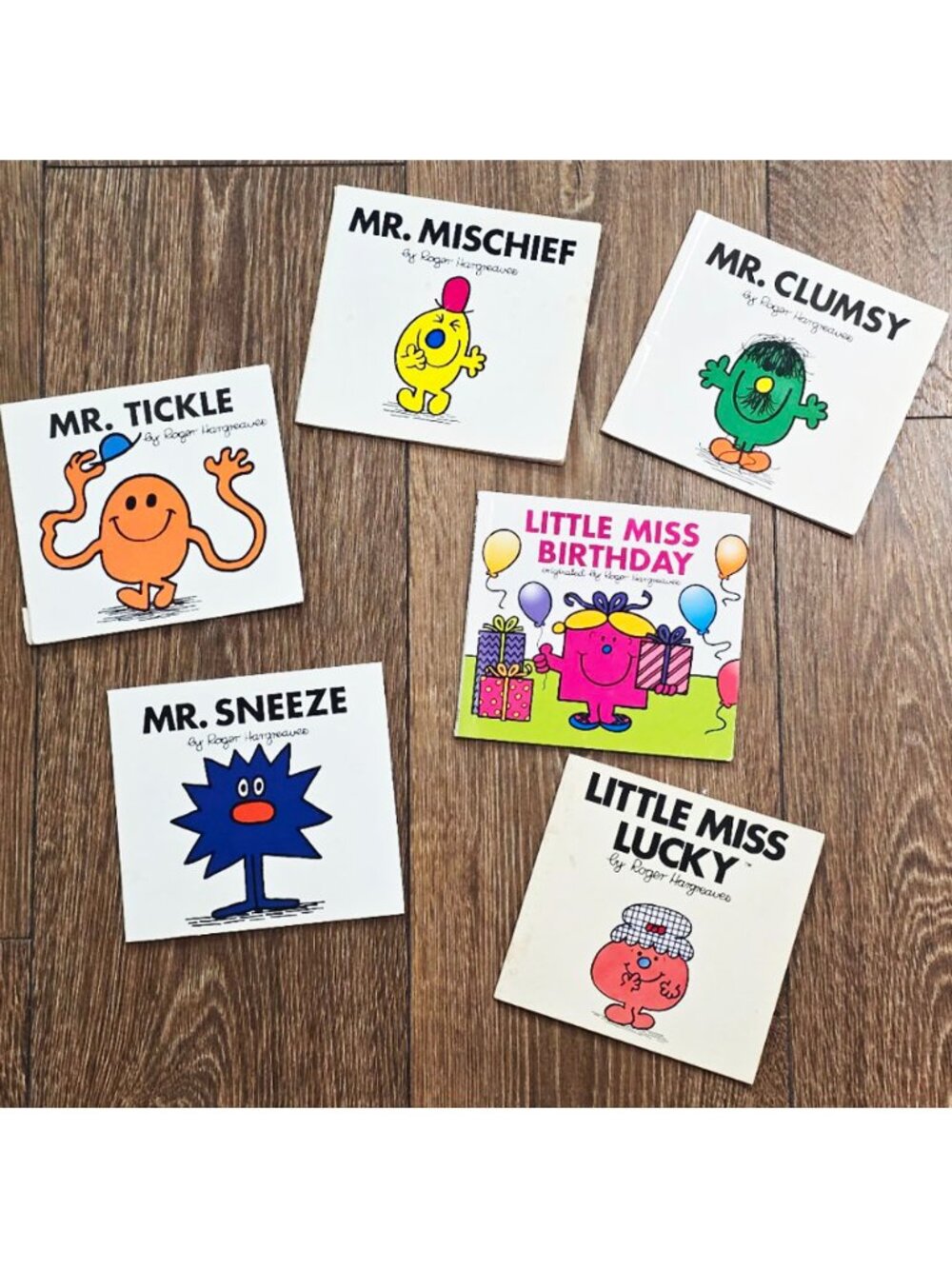 Little Miss Books Lot 6 Mr Sneeze Tickle Clumsy Lucky Mischief Roger Hargreaves